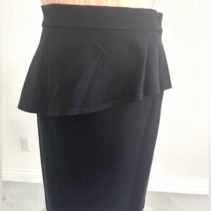 Ann Taylor Black Peplum Pencil Skirt
